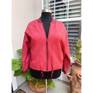 Anthropologie Vicenta Quilted Bomber Jacket Size XL Zip Up Lightweight Layers